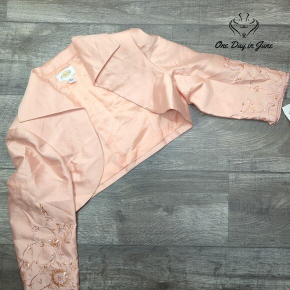 Talbots Silk Embroidered Crop Jacket Size 14 - Picture 1 of 5